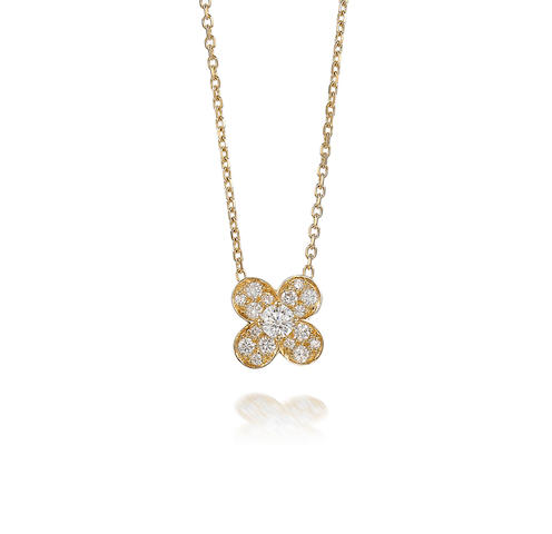 Bonhams : A Diamond 'Trefle' Pendant Necklace, by Van Cleef & Arpels