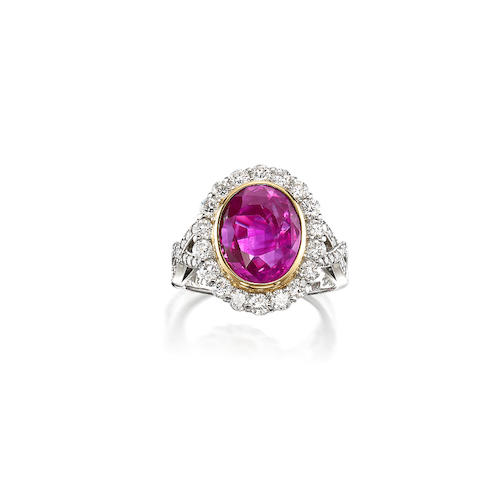 Bonhams : A Ruby and Diamond Ring