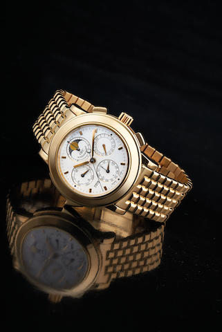 IWC. A LIMITED EDITION YELLOW GOLD MINUTE REPEATING PERPETUAL CALENDAR...