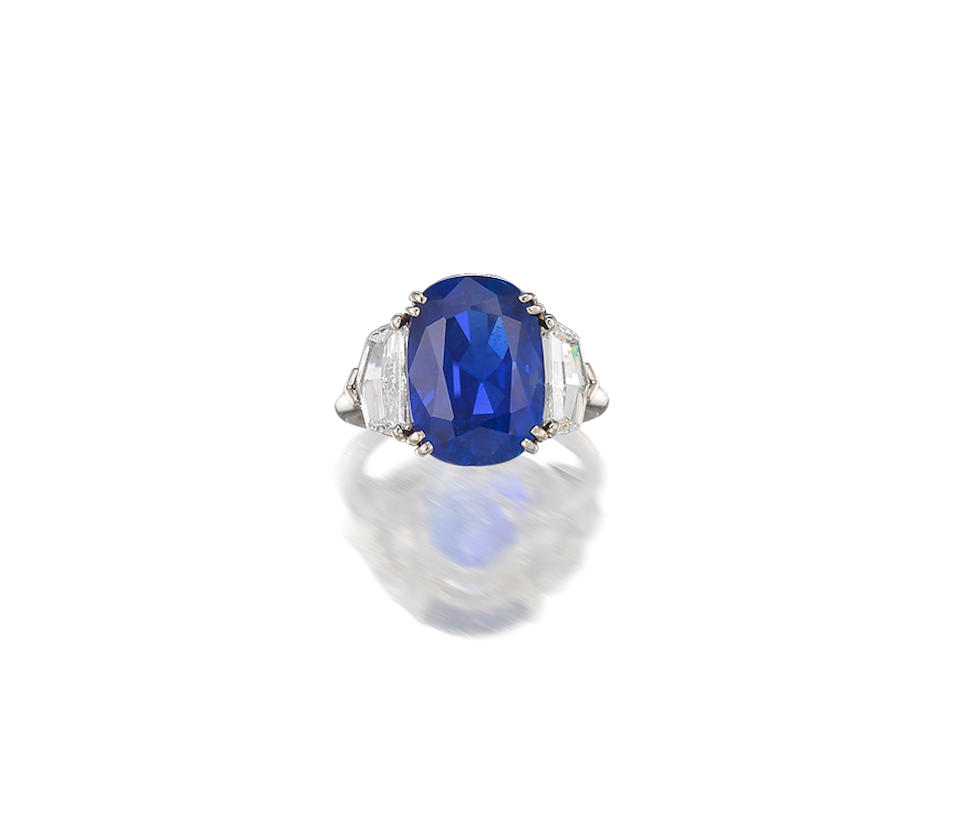 Bonhams : A Fine Sapphire and Diamond Ring, by Bulgari