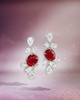 Thumbnail of An Exquisite Pair of Ruby and Diamond Pendent Earrings image 1