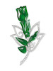 Thumbnail of JADEITE AND DIAMOND FLORAL BROOCH image 1