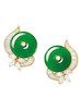 Thumbnail of PAIR OF JADEITE AND DIAMOND 'HUAIGU' EARRINGS image 1