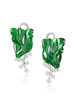 Thumbnail of PAIR OF JADEITE AND DIAMOND FLORAL EARRINGS image 1