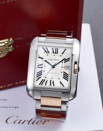 Cartier Watches - Tank Anglaise Pink Gold - Alligator Strap