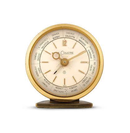 A large gilt brass wall clock with world time dial, Circa 2000