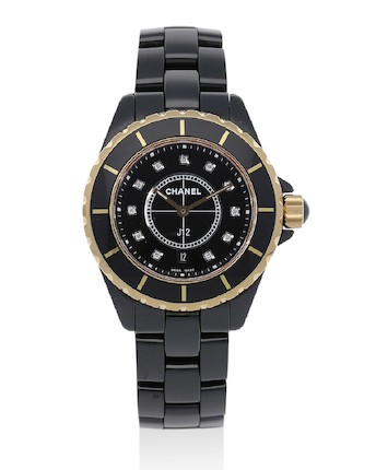Chanel black watch J12 second hand vintage