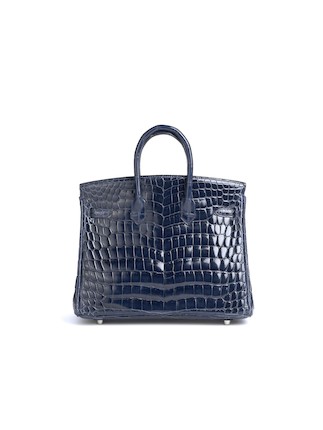 Sold at Auction: Hermes Birkin 25 Bag. Electric Blue Crocodile