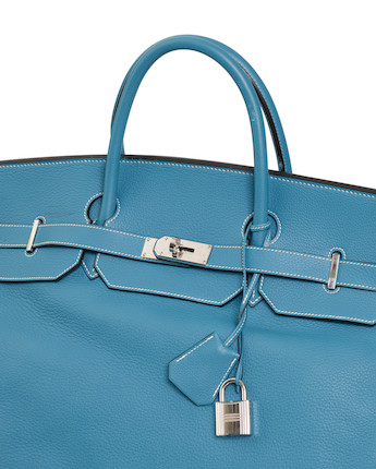 Bonhams : HERMÈS BLEU AZUR EPSOM BIRKIN 35 WITH PALLADIUM HARDWARE  (Includes padlock, keys, clochette, original dust bag and original box)