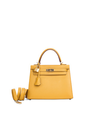 Hermès Kelly 25 Jaune Ambre Sellier Epsom Gold Hardware GHW — The French  Hunter