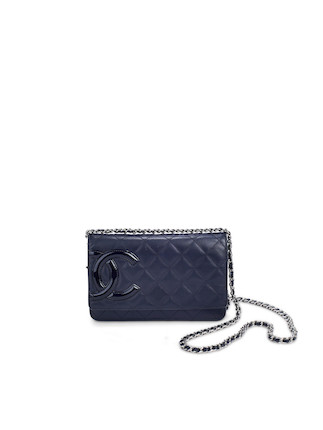 Chanel Black Quilted Leather Cambon Ligne Wallet on Chain Chanel