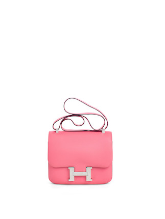 Bonhams : HERMÈS ROSE AZALEA CONSTANCE 24 PALLADIUM HARDWARE (includes info  booklet, original dust bag and box)