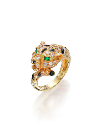 Bonhams : PIAGET A GEM-SET AND DIAMOND PANTHER RING