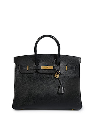 Bonhams : HERMÈS BLACK ARDENNES BIRKIN 35 WITH GOLD HARDWARE (includes ...