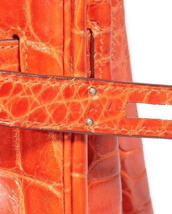 Hermes Birkin 30 Orange Crocodile Bag Palladium Hardware