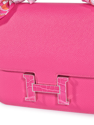 Hermès Constance 18 Epsom / Alligator Rose Mexico Touch