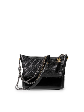 Bonhams : CHANEL BLACK QUILTED CALFSKIN MEDIUM GABRIELLE HOBO BAG WITH GOLD/SILVER/RUTHENIUM  TONED HARDWARE (Includes serial sticker, authenticity card, original dust  bag)