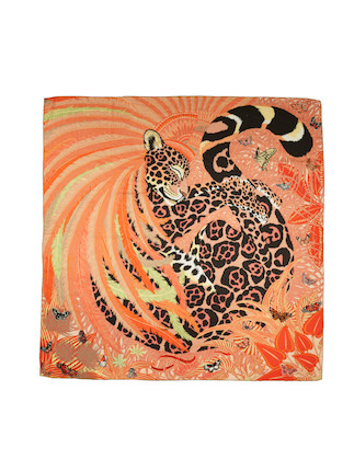 Plateau Hermès Jaguar Quetzal II - Porcelaine Bleue - NEUF