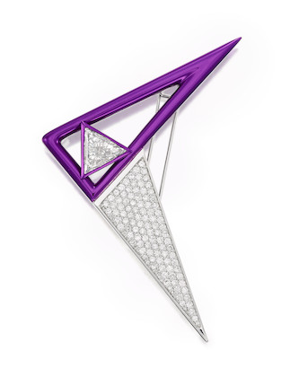 DIAMOND AND DIAMOND BROOCH image 1