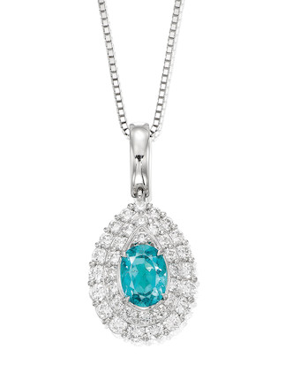 Bonhams : PARAIBA TOURMALINE AND DIAMOND PENDANT NECKLACE