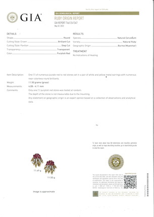 J.E. CALDWELL & CO. PAIR OF RUBY AND DIAMOND 'FLAME' EARRINGS image 3