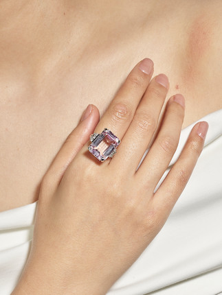 MIKIMOTO KUNZITE AND DIAMOND RING image 2