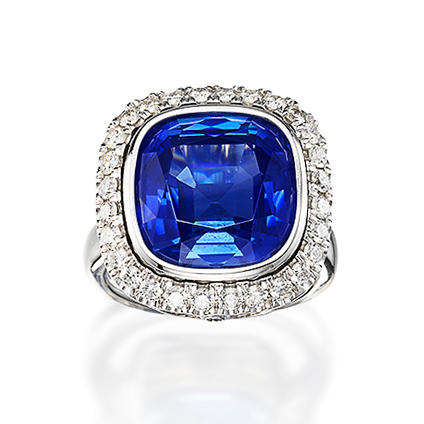 An exceptional sapphire and diamond ring