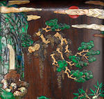 An exceptional finely-inlaid 'hundred deer' zitan box and cover Kangxi (3)