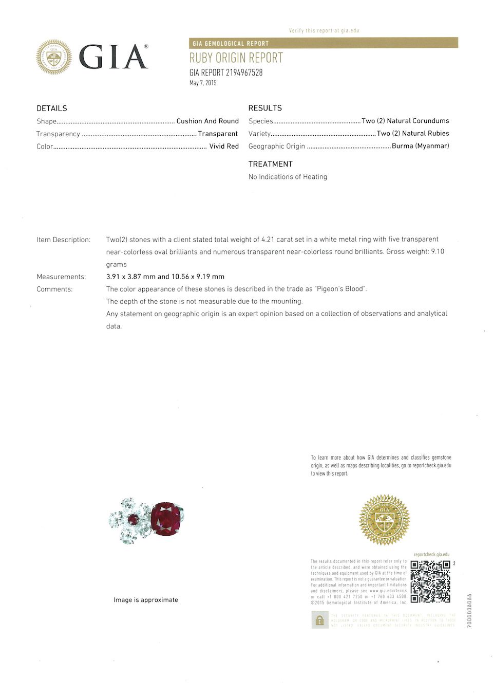 A fine ruby and diamond dress ring