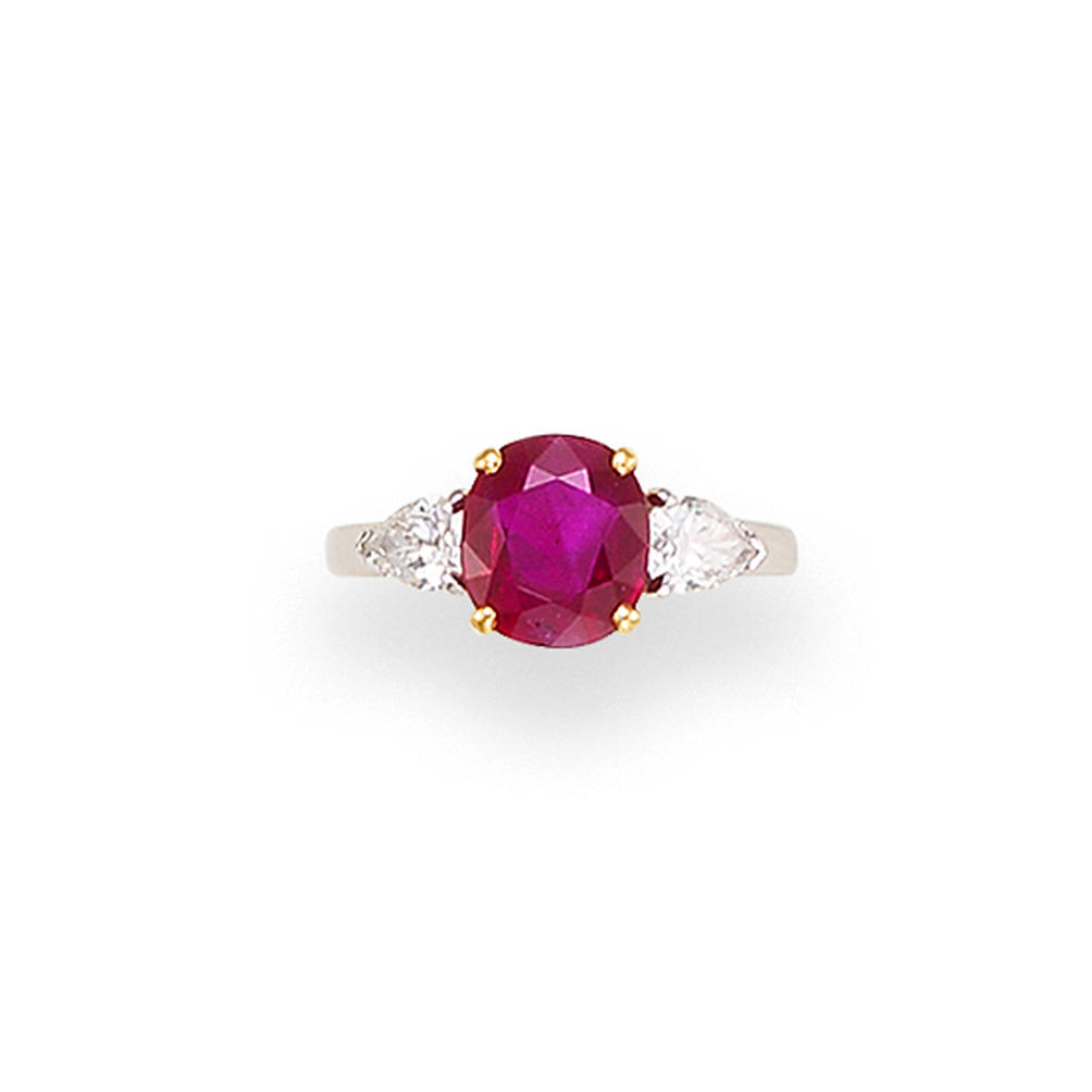 Bonhams : A Ruby and Diamond Ring, by Bulgari