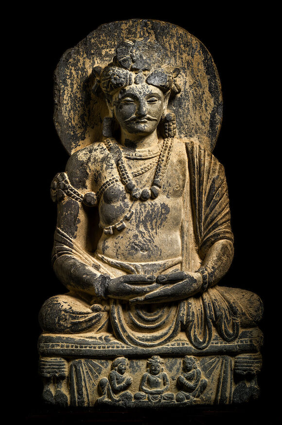 Bonhams : A SCHIST FIGURE OF A BODHISATTVA ANCIENT REGION OF GANDHARA ...