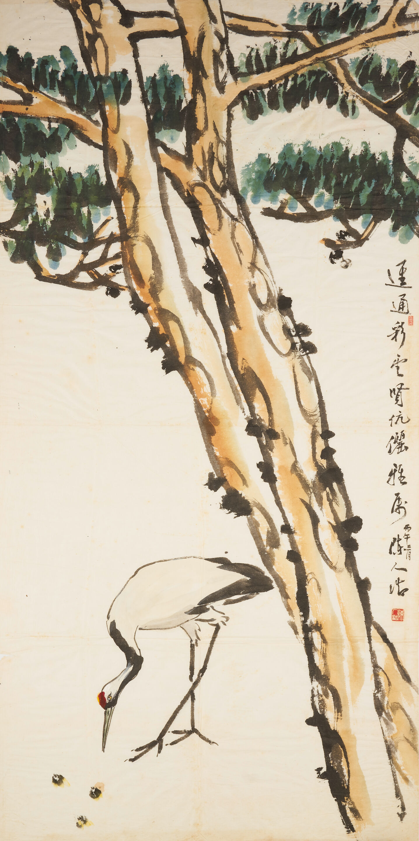 Crane by the Pine