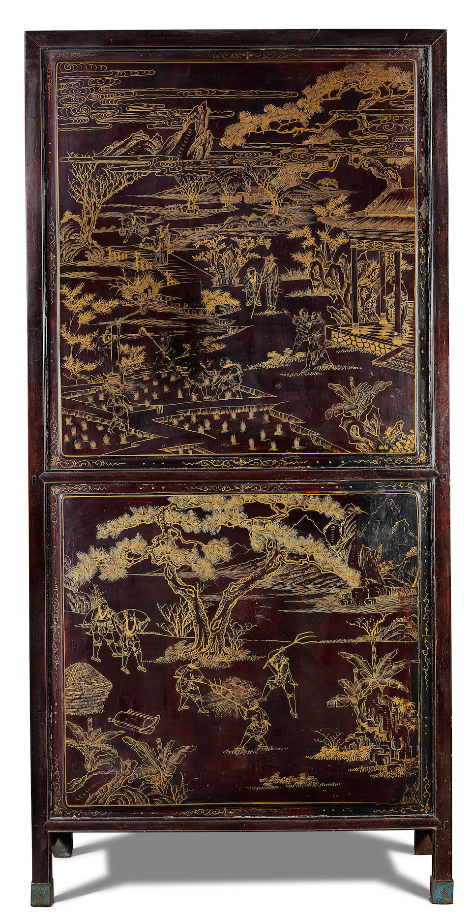 Bonhams A Magnificent Pair Of Imperial Gilt Lacquered Zitan