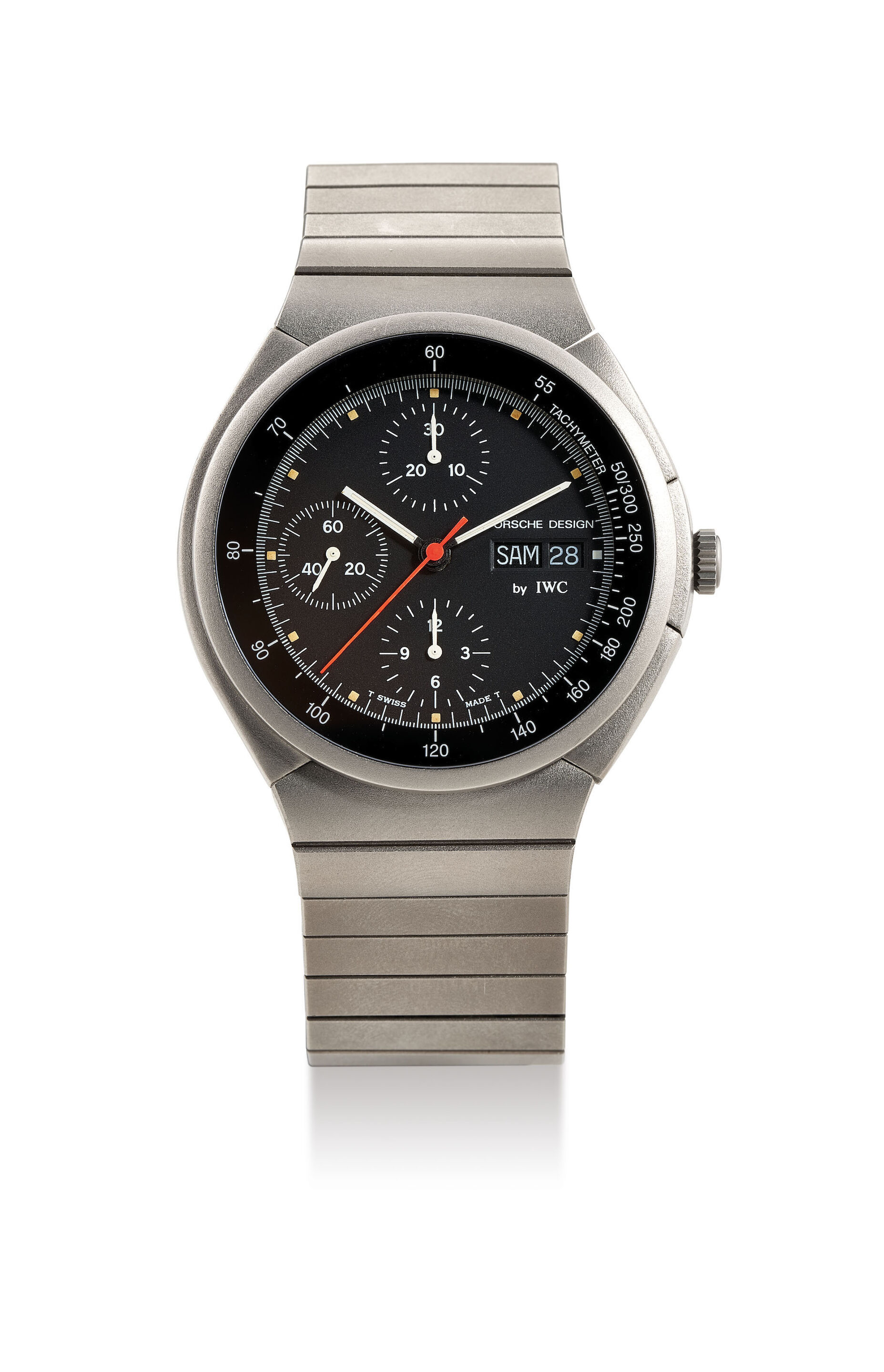 IWC. A Titanium Triple Calendar Bracelet Watch