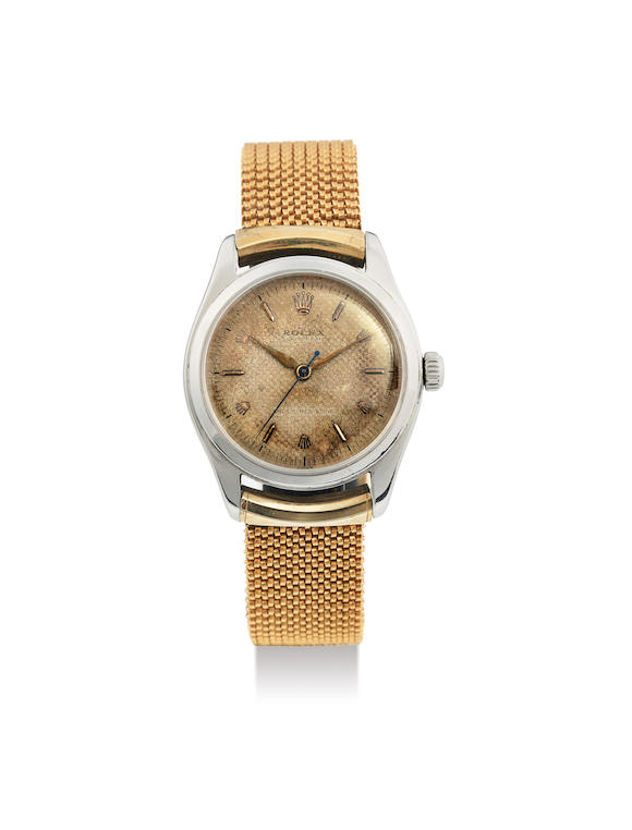 Bonhams : Rolex. A Rare Stainless Steel Tonneau Form Bracelet Watch ...