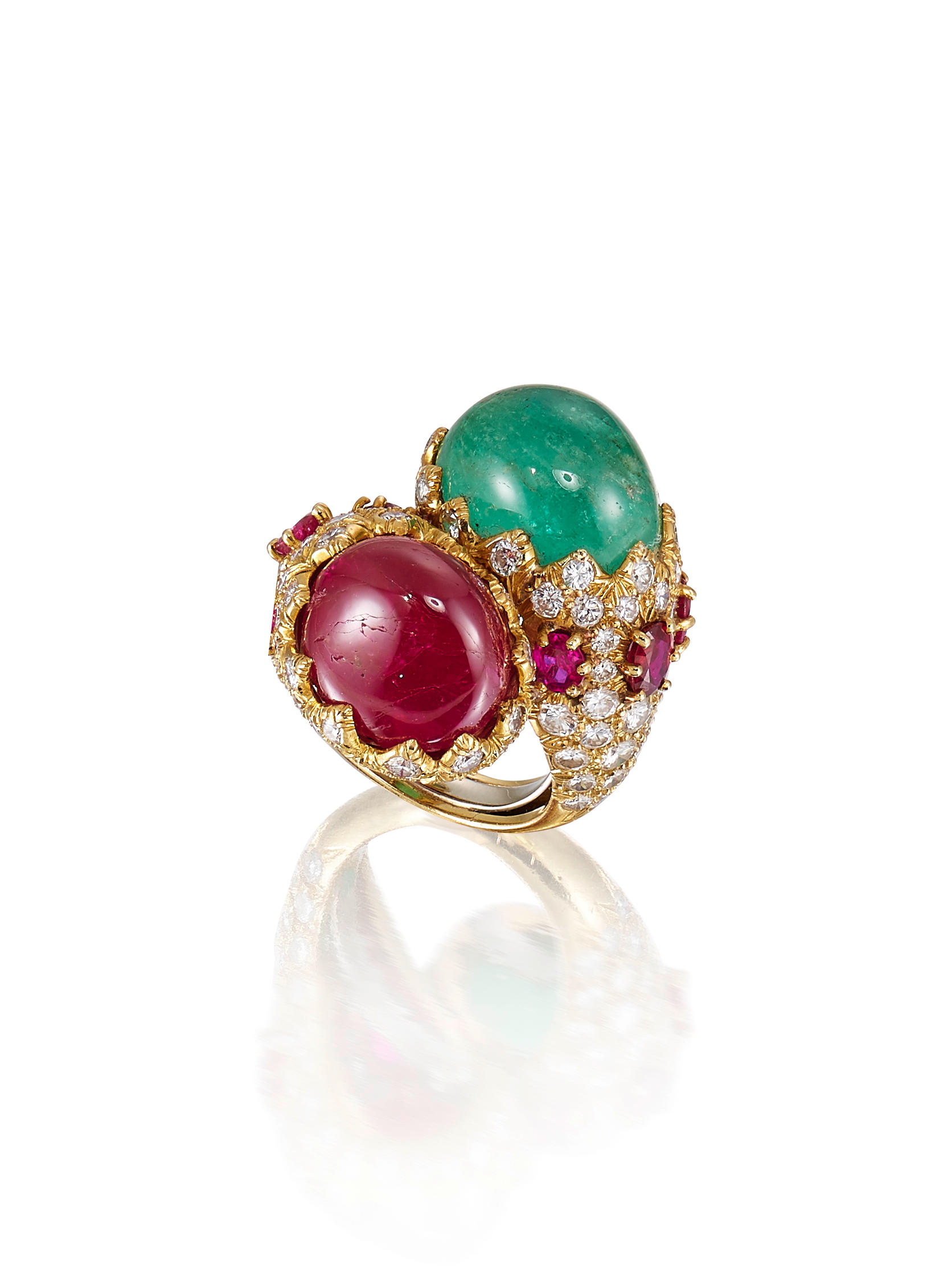 bonhams-a-ruby-emerald-and-diamond-ring-by-david-webb