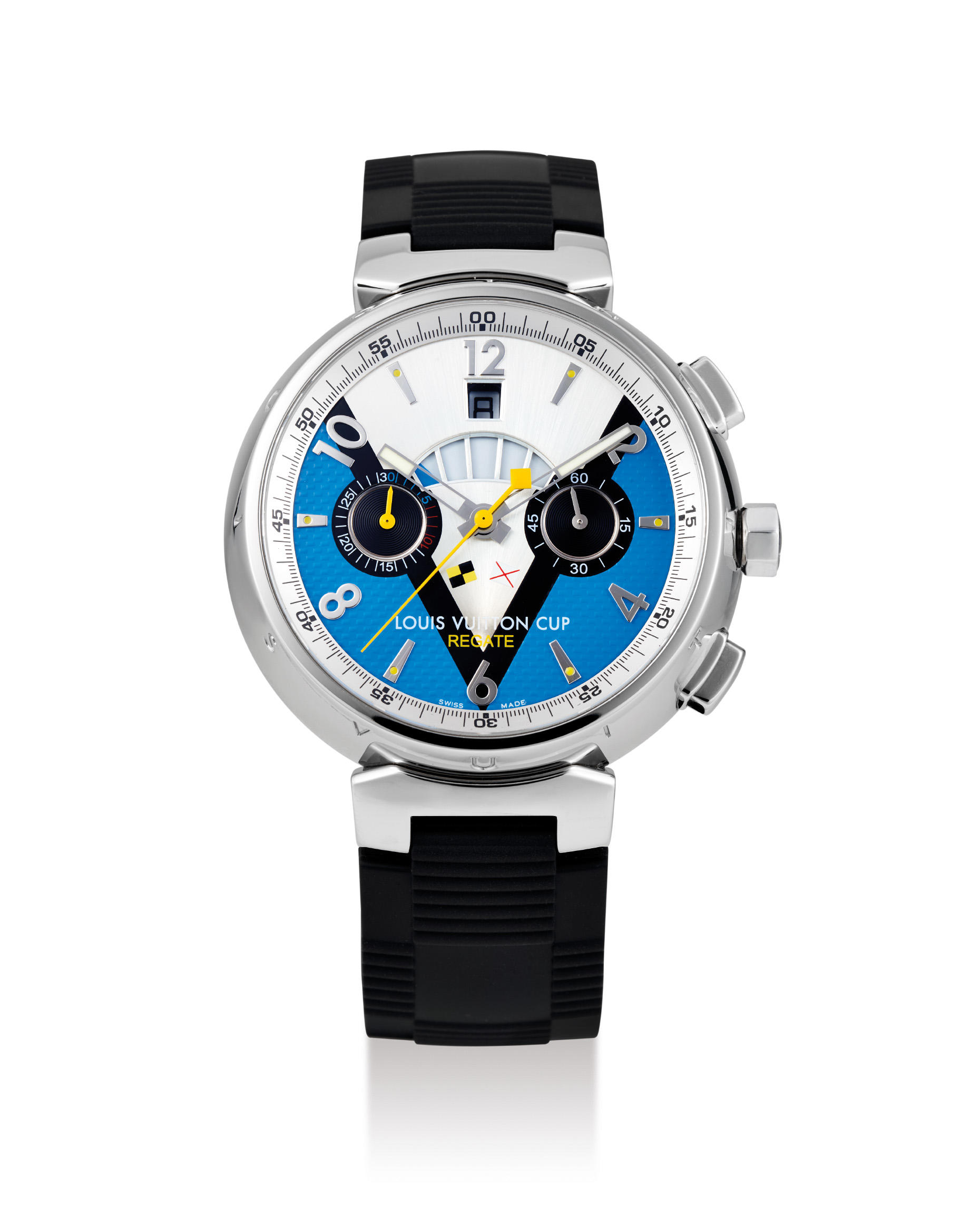Bonhams : Louis Vuitton. A Stainless Steel 'Regatta Cup Tambour' Automatic  Wristwatch