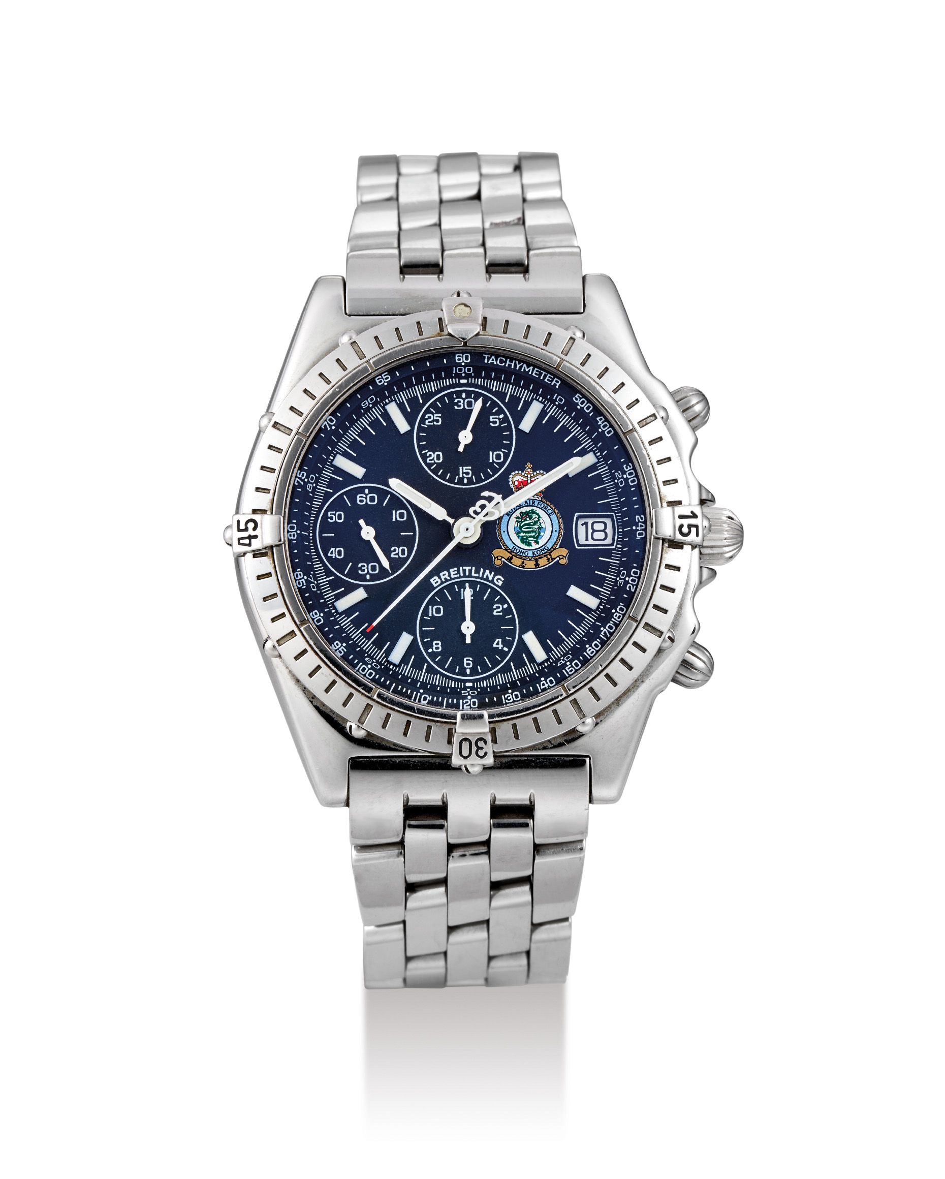 Bonhams Breitling. Chronomat Hong Kong Royal Air Force. A Stainless Steel Chronograph Bracelet