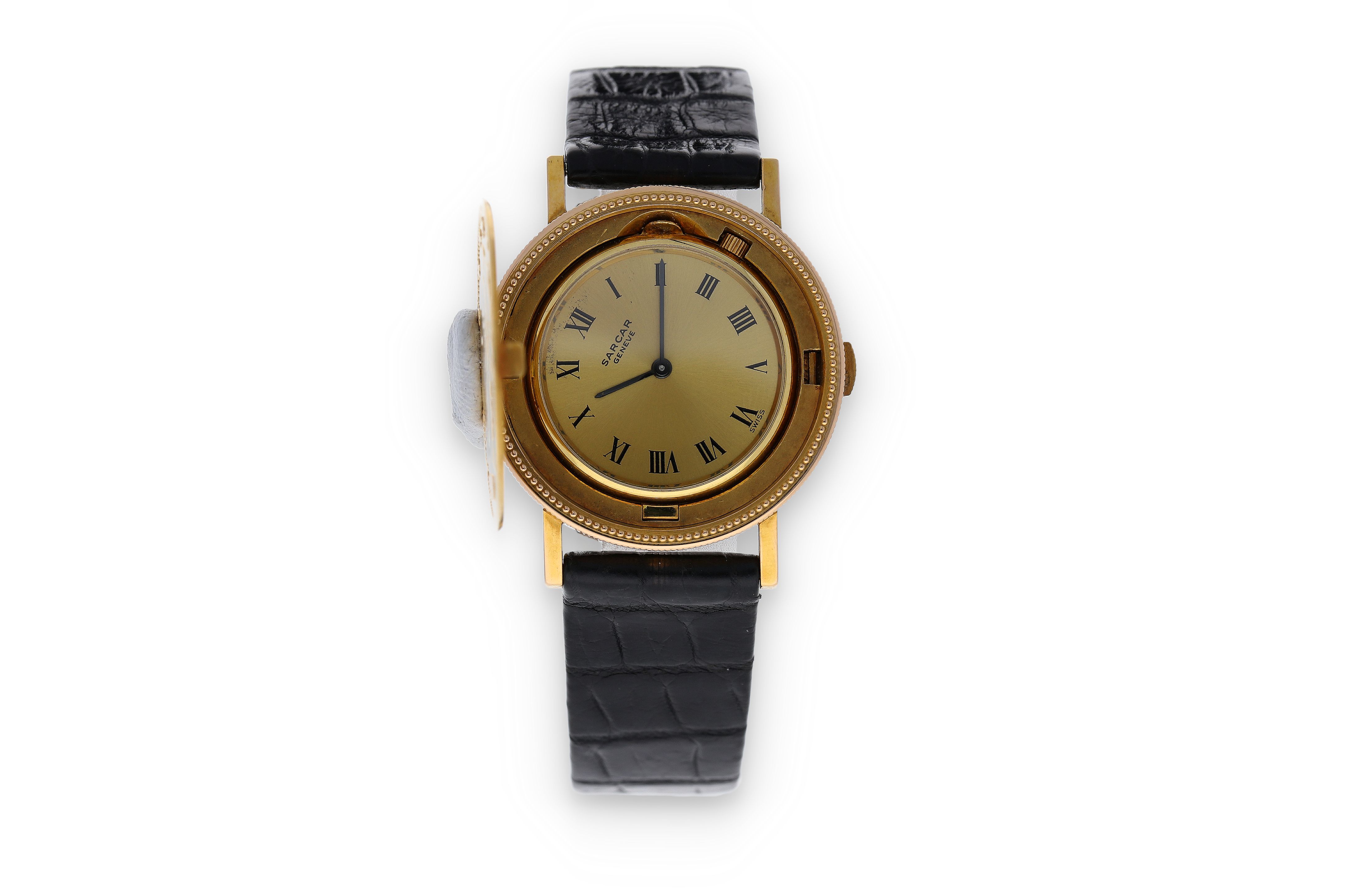 Bonhams : Sarcar. An 8K Yellow Gold Coin Watch