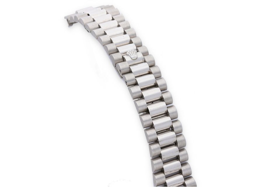 Bonhams Rolex. An 18k White Gold President Bracelet