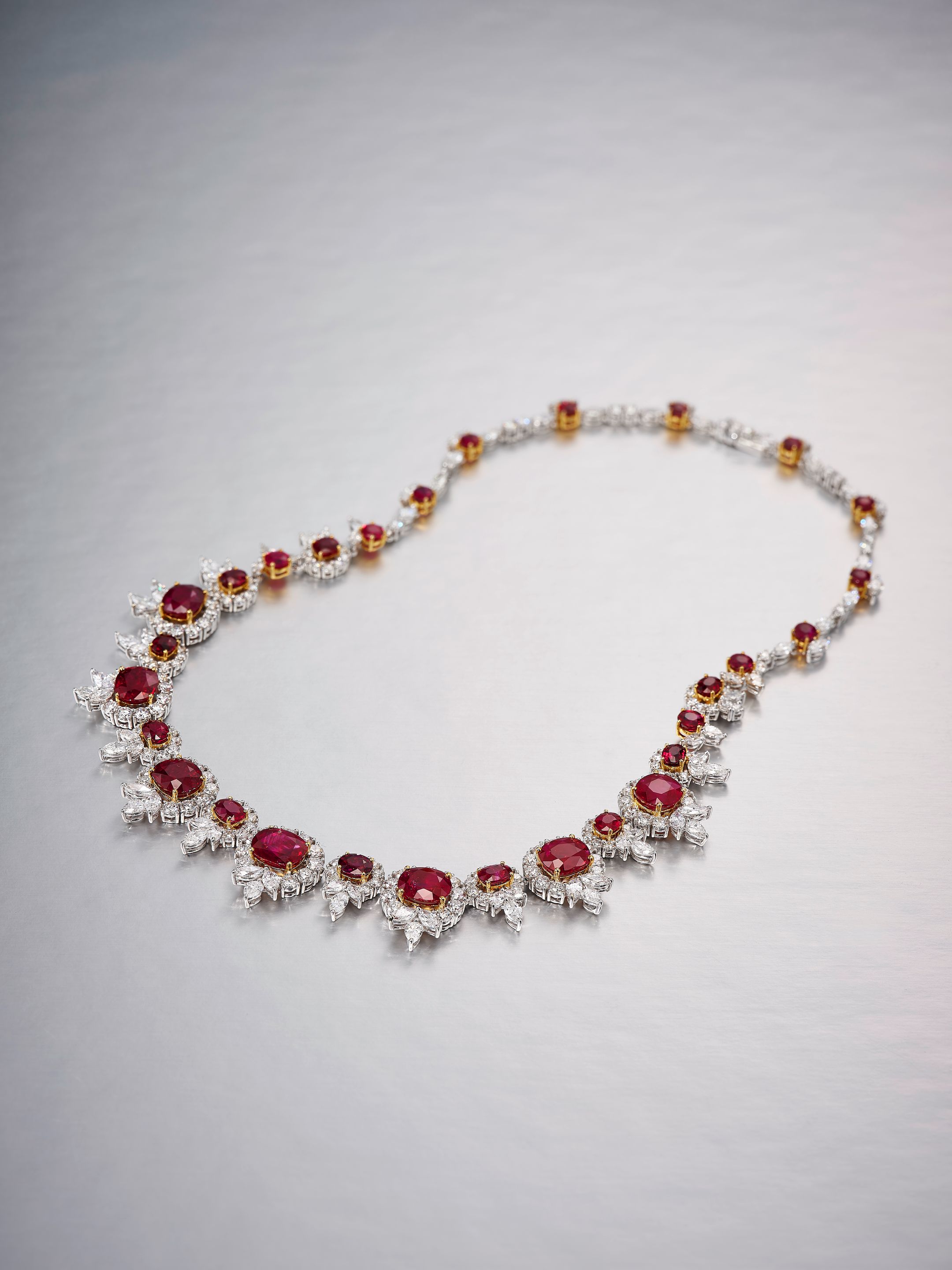 An Important Ruby and Diamond Necklace