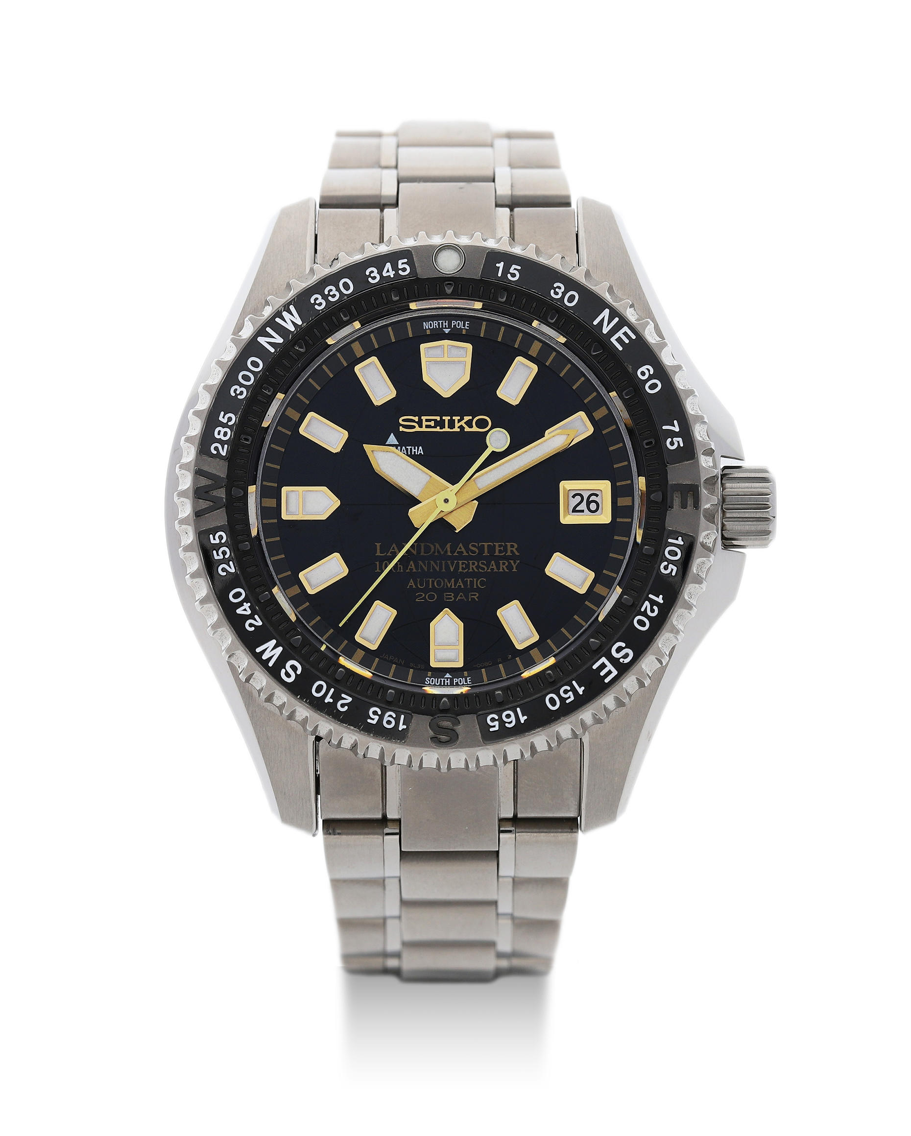 Bonhams : Seiko. A Titanium Limited Edition Automatic Calendar Bracelet  Watch, 'Prospex Landmaster 10th Anniversary 19993-2003' ,  /500, With Box