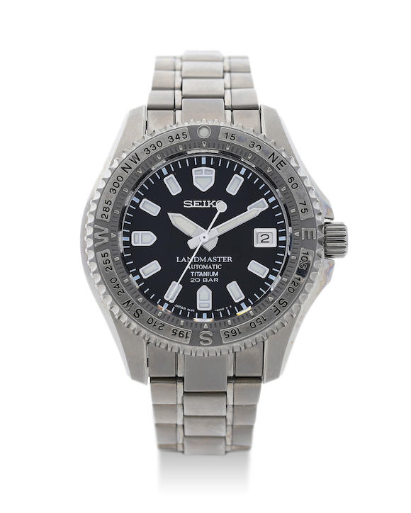 Bonhams : Seiko. A Titanium Automatic Diver's Calendar Bracelet Watch,  'Prospex',  Landmaster, 