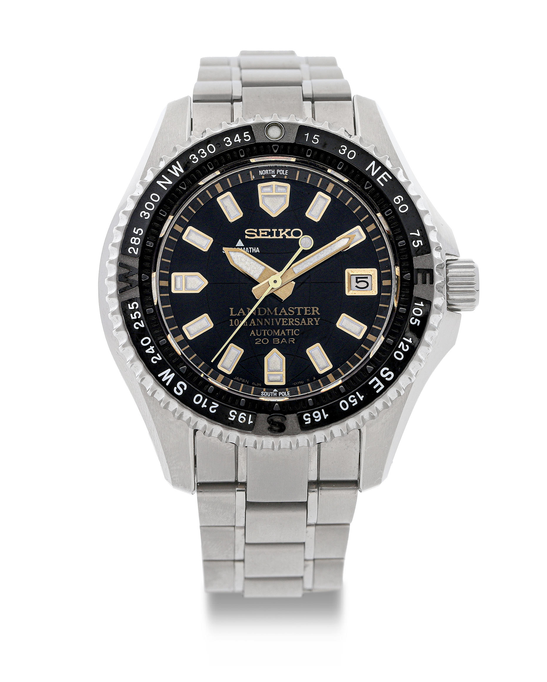 Bonhams : Seiko. A Titanium Automatic Calendar Bracelet Watch, Limited  Edition 'Landmaster 10th Anniversary', , /500, With  Guarantee and Box