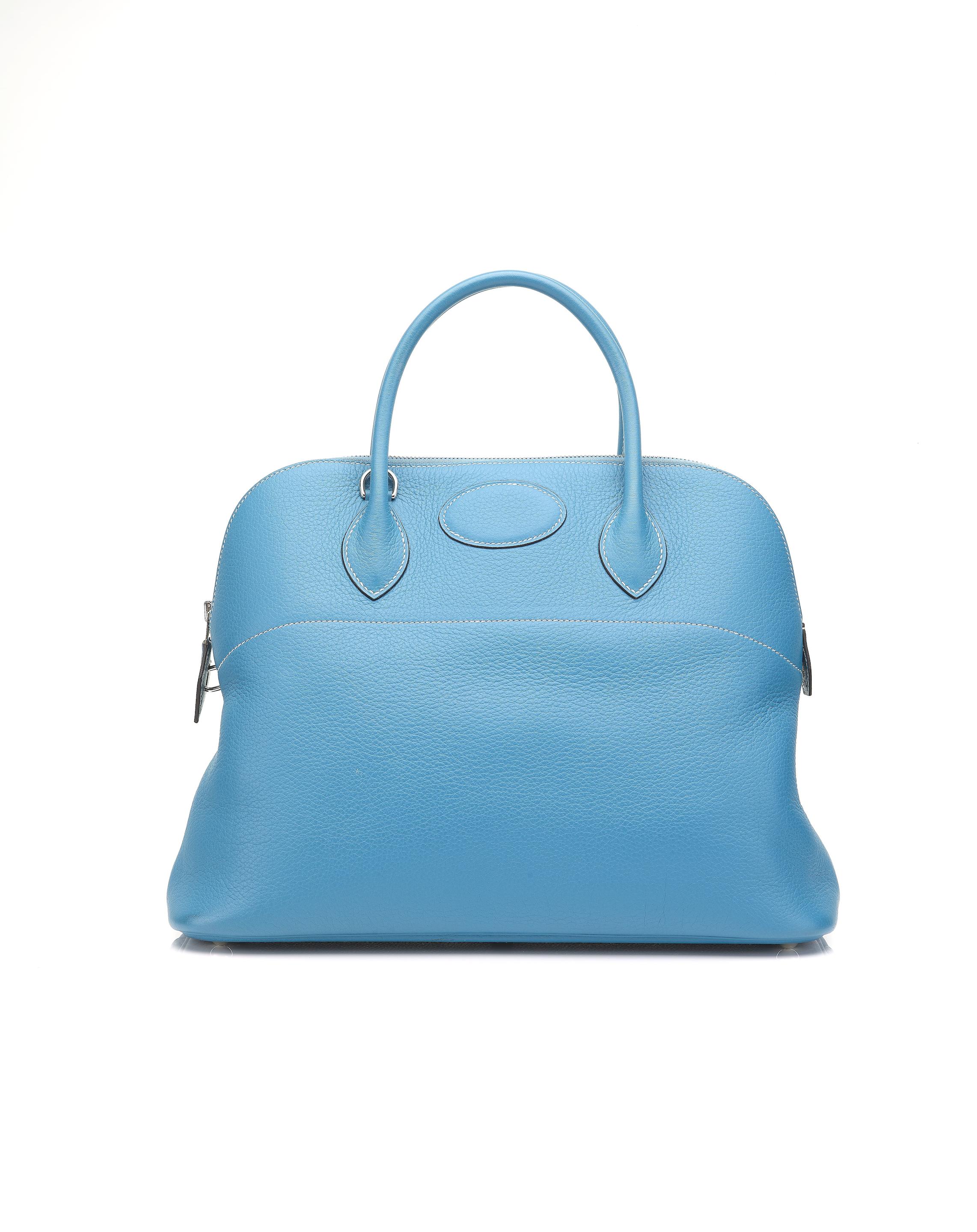 Bolide 35 Blue Jean Clemence Bag Palladium Hardware