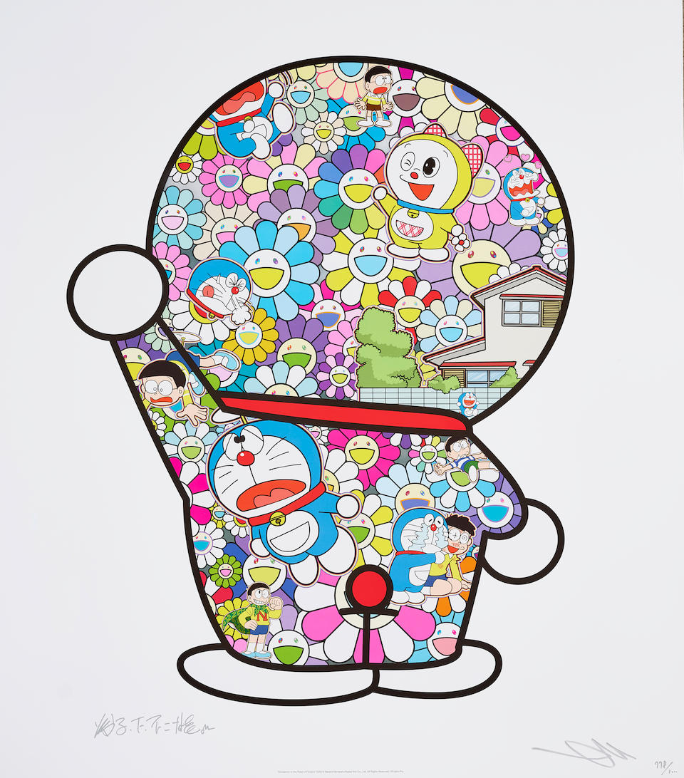 Bonhams Takashi Murakami Born 1962 X Fujiko F Fujio Mr Fujiko F Fujio And Draemon Are In The Field Of Flowers Doraemon In The Field Of Flowers Doraemon S Daily Life