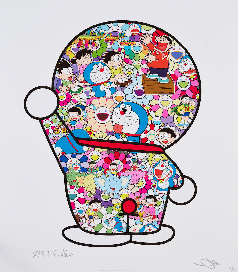 Bonhams Takashi Murakami Born 1962 X Fujiko F Fujio Mr Fujiko F Fujio And Draemon Are In The Field Of Flowers Doraemon In The Field Of Flowers Doraemon S Daily Life