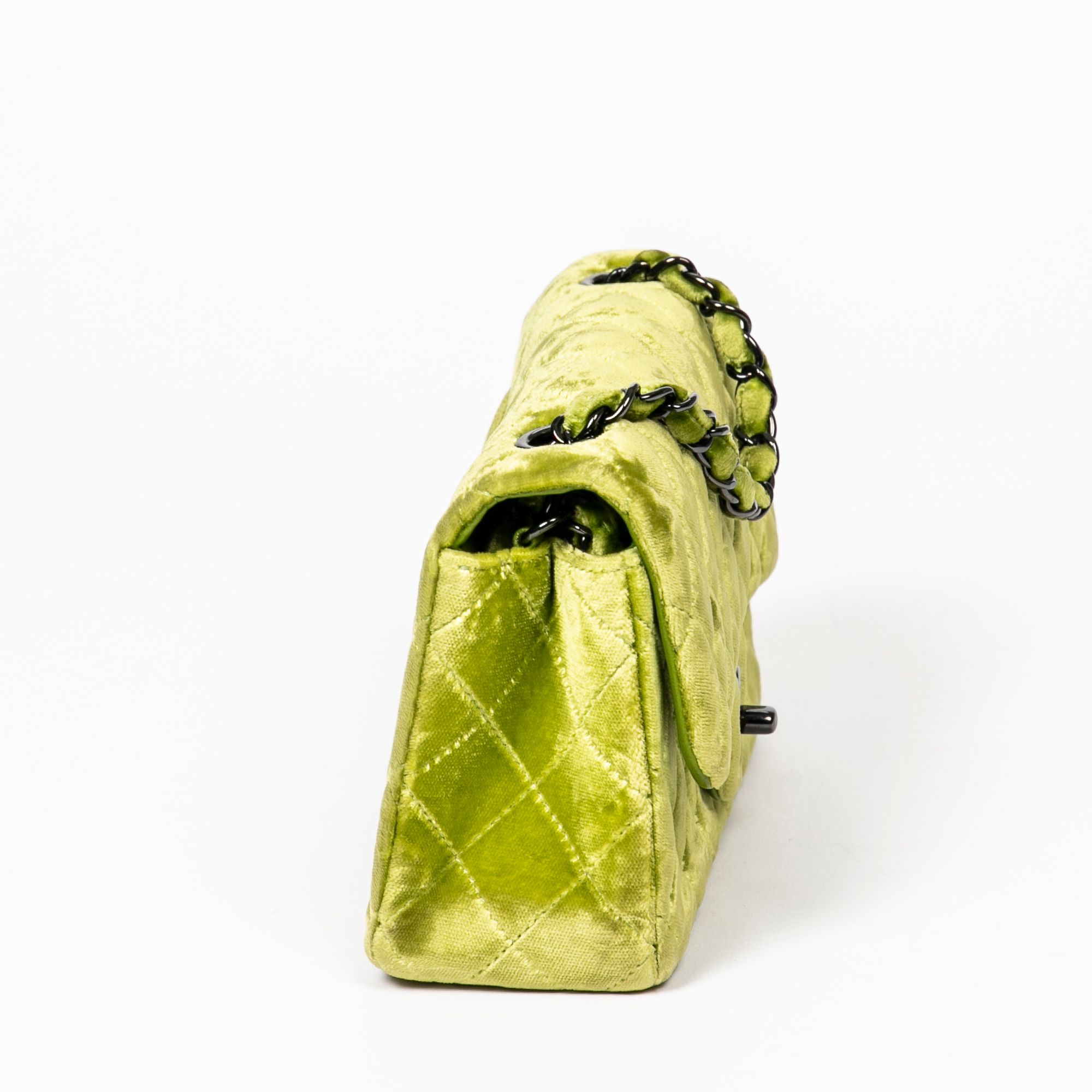 Bonhams Chanel: Lime Green Velvet Mini Single Flap Bag, 2014