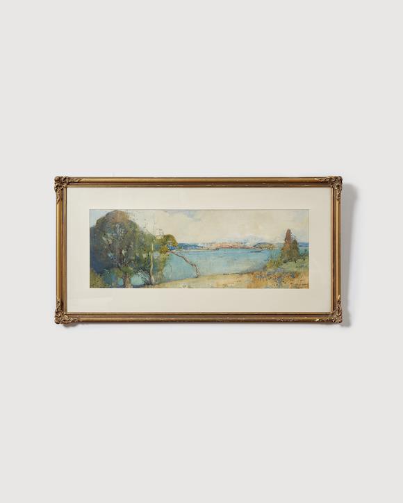 Bonhams : Sydney Long (1871-1955) Panorama of Sydney Harbour Looking ...