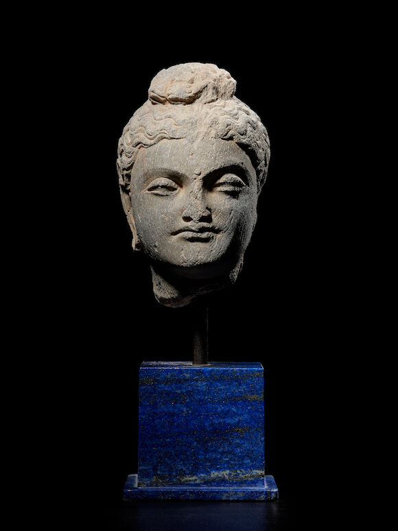 Bonhams : A SCHIST HEAD OF BUDDHA ANCIENT REGION OF GANDHARA, 3RD/4TH ...